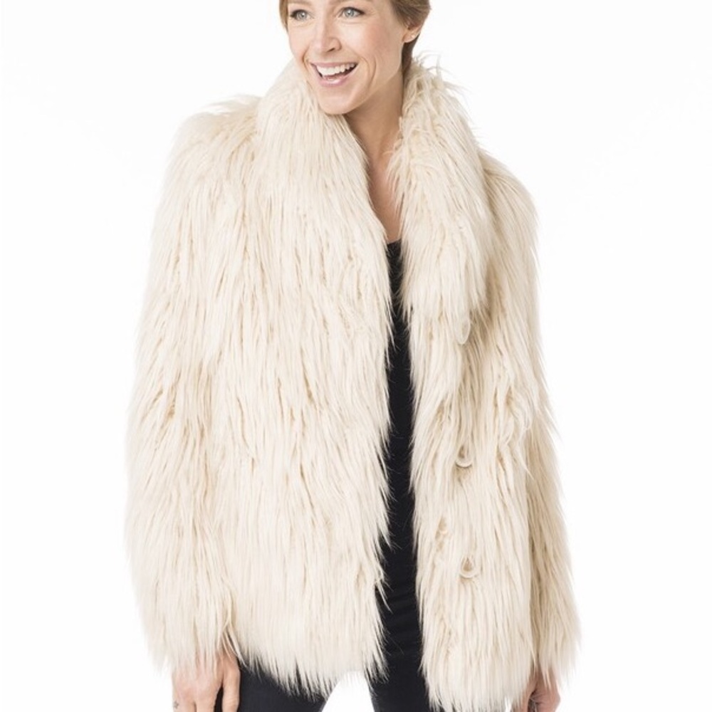 3 x $30 Beige Faux Fur Coat